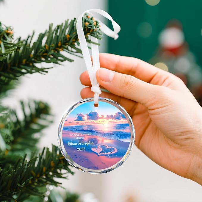Our First Christmas Married Ornament 2025, Personalized Christmas - Image 3