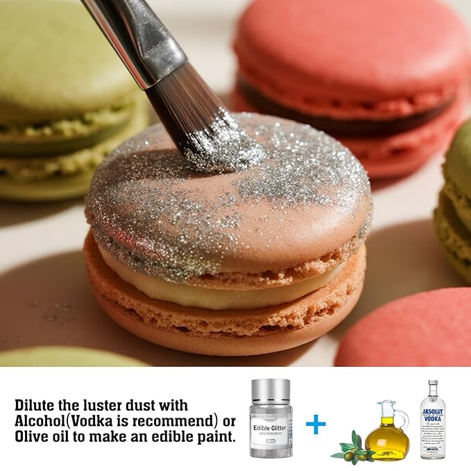 Twisweet Silver Edible Glitter for Drinks, Food Grade 10g Sparkling Sprinkles - Image 4