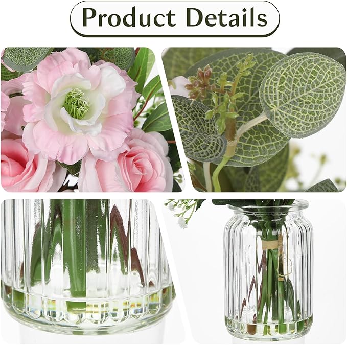 Hollyone Fake Flowers in Vase - Image 3