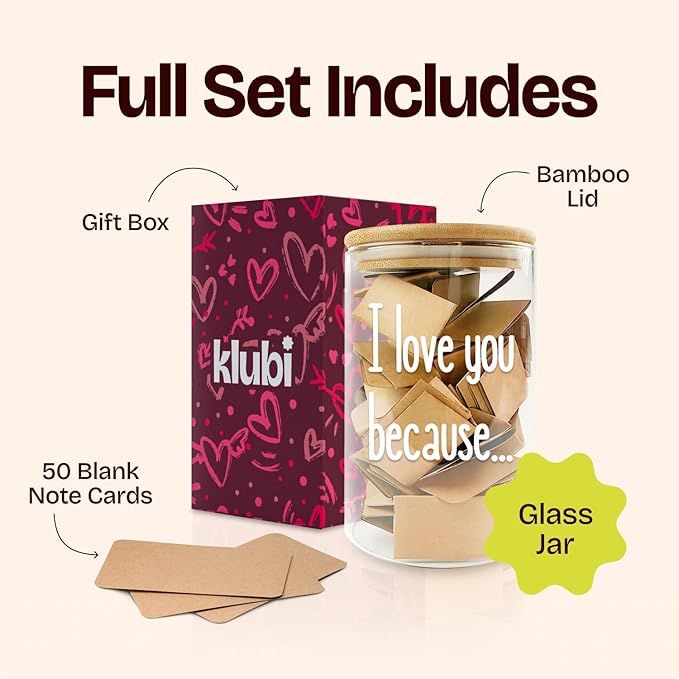 Girlfriend Boyfriend Birthday Gifts I Love You Because Jar Love Note Cup 50 - Image 3