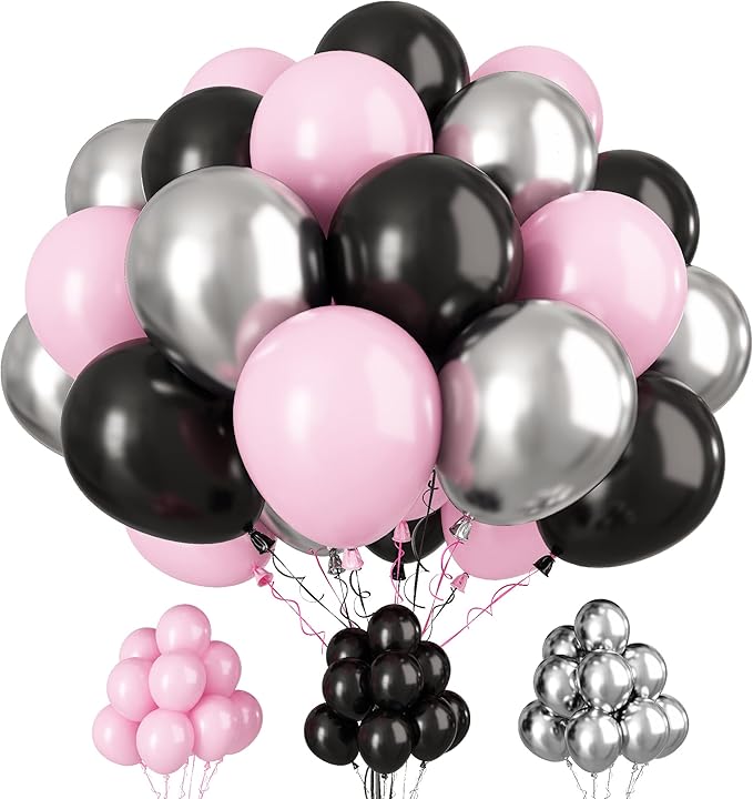 Paready Pink and Black Balloons by Paready