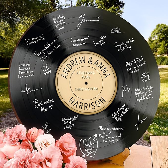 HomeWetBar Personalized Wedding Vinyl Record Alternative Guestbook, Special by HomeWetBar