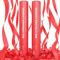 2 Pack Streamer Cannon Confetti Poppers | Biodegradable Red Confetti | TUR by TURPartySupplies