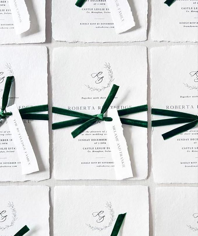 Dark Green Christmas Velvet Ribbon - Image 4