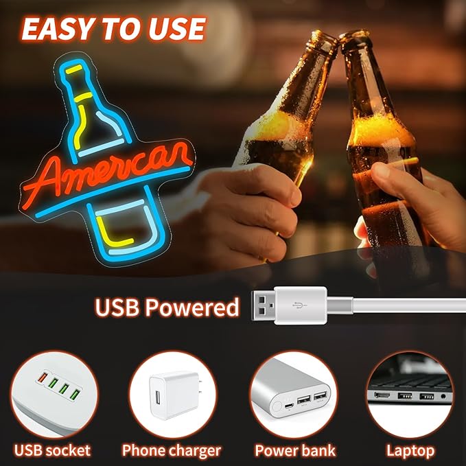 American Beer Neon Sign - Image 4
