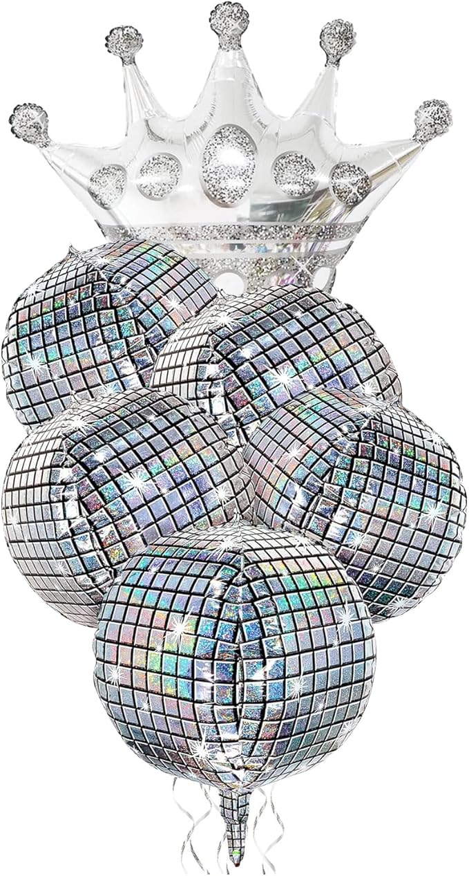 Holographic Mirror Disco Ball Set, 18-Inch Glass Tiles, Party Decoration by DDywarm