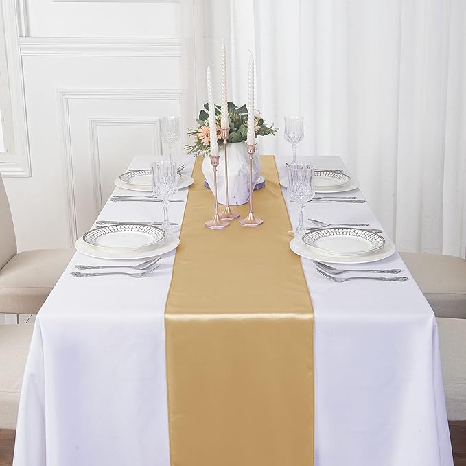 24Pack Table Runner 12 x 108 Inches Satin Silk Table Runner - Image 7