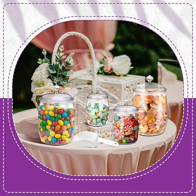 Nuogo 4 Pcs Plastic Candy and Cookie Jars - Image 5
