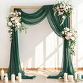 Wedding Arch Draping Fabric 1 Panel 30'' x 18FT Emerald Green Sheer Chiffon by LINXTAR