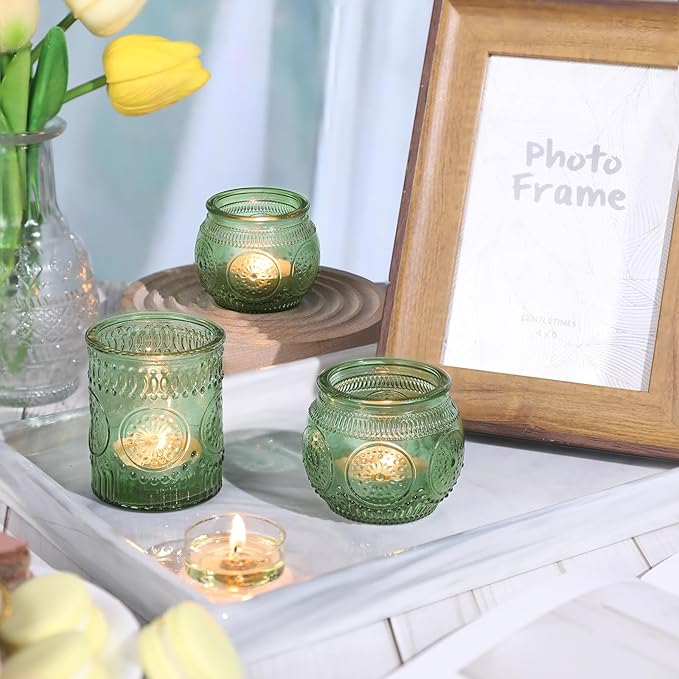 DARJEN 12Pcs Green Votive Candle Holders - Image 6