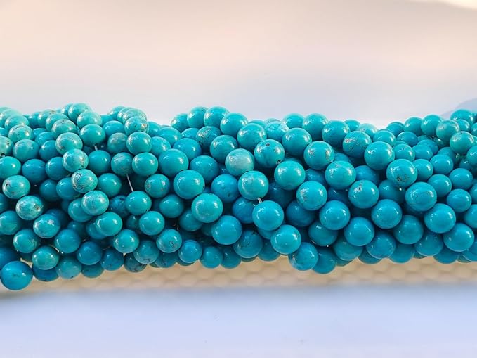 Stone Beads 8mm 100pcs Blue Turquoise Beads Round Loose Gemstones Beads - Image 3