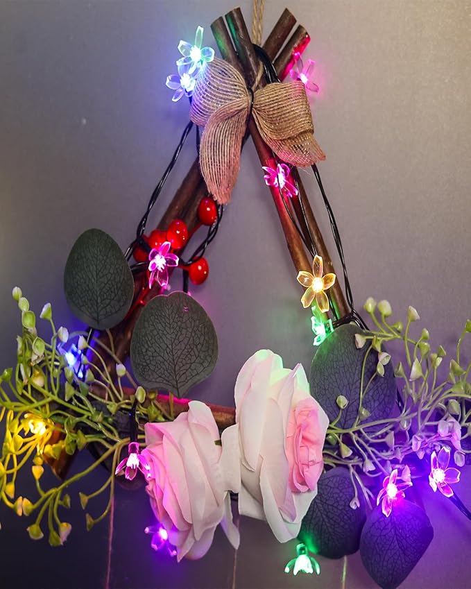 Pastel Flower String Lights Indoor Decorations, 33ft 100 LED USB Plug in - Image 8