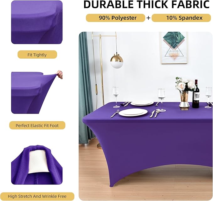 2-Pack 4ft Spandex Table Covers - Image 2