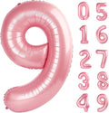 Light Pink Number 9 Balloon 40 Inch Big Self Inflating Foil Number Balloons 0-9 by Lnhiya