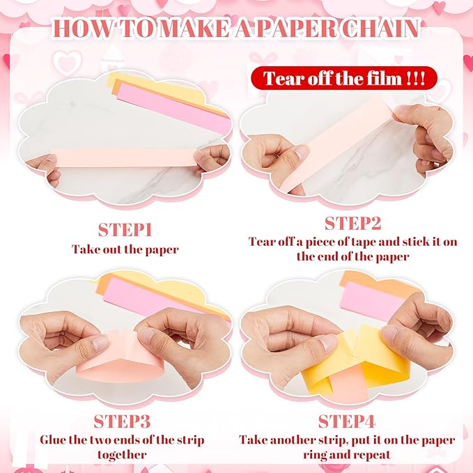 Lincia 600 Sheet Halloween Paper Chain Garland, Construction DIY Crafts Chain - Image 4