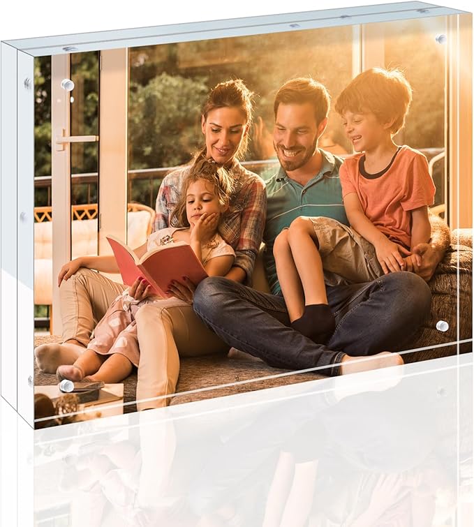 Egofine 8x10 Acrylic Frame, 20mm Thicker Frameless Clear Picture Frame by Egofine