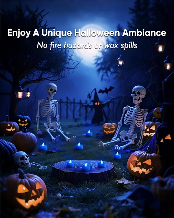 Amagic 24 Pack Blue Flameless LED Tea Lights Candles Battery Operated, Electric - Image 5