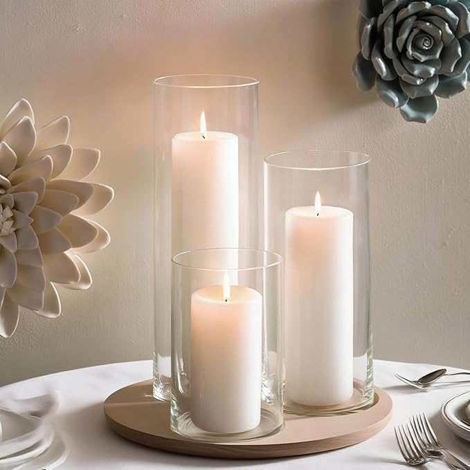 24 Pcs White Pillar Candles - Image 6