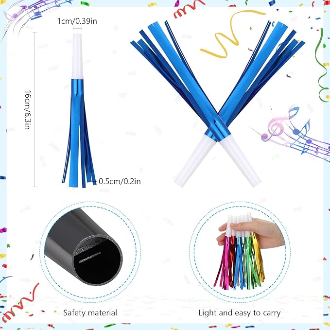 Metallic Fringed Noise Makers, for Noise Makers Party Favors, New Year Party - Image 5