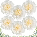 SUNBEAUTY 6 Pcs White Giant Paper Flowers Decorations 12" Large Tissue by SUNBEAUTY