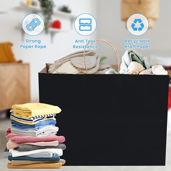 BURVAGY 16x6x12 Inch 100 Pcs Kraft Paper Bags - Image 9