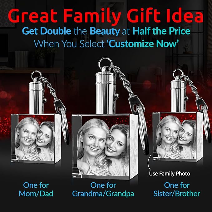 ArtPix 3D Crystal Photo Custom Keychain Picture, Customized Personalized Gift - Image 2