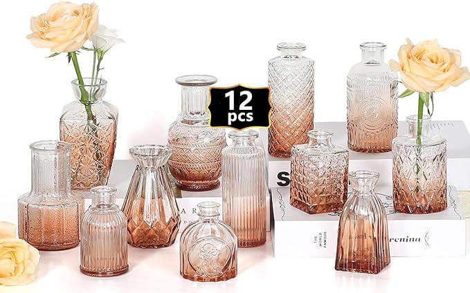 Mini Bud Vases Set of 12 As Wedding Centerpieces by Zipper