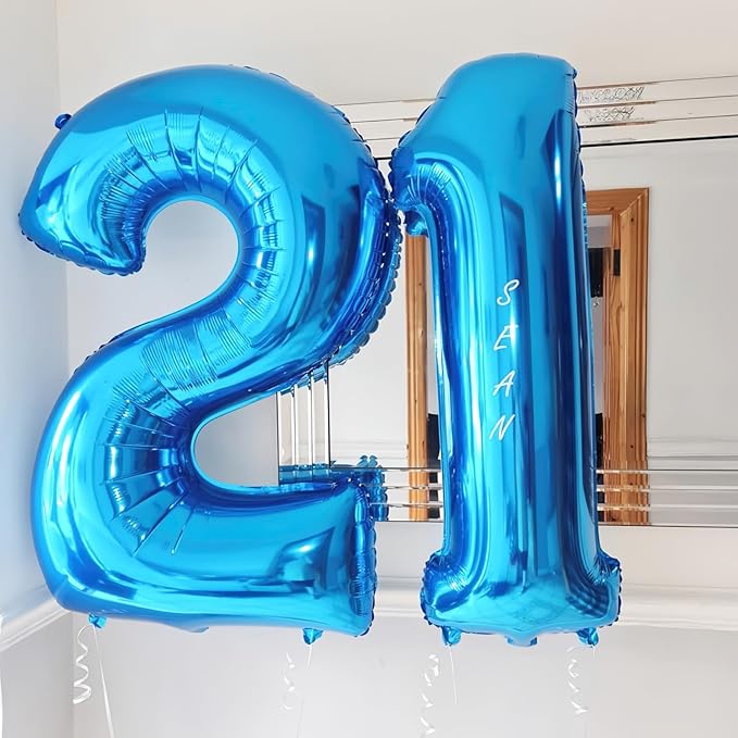 Blue 7 Balloon Number, 40 Inch Number 7 Balloon Big Blue 7 Foil Mylar Helium - Image 6