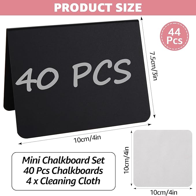 40 Pack Mini Chalkboard Signs for Food, 4x3 Inches Small Chalkboard Sign - Image 2