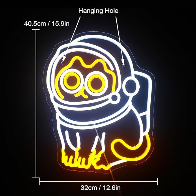 Astronaut Cat Neon Sign Led Neon Lights - Image 2