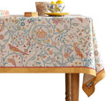patdrea Designer Vintage French Rectangular Tablecloth, Floral Birds Pattern by Welcometopatdrea