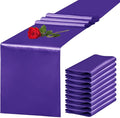 10 Pack Satin Table Runner 12 x 108 Inch Long Purple Silk Table Runner by Unknown