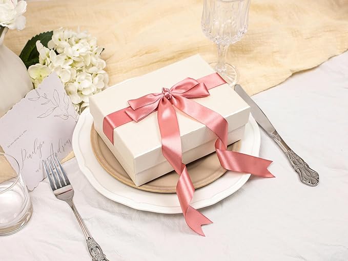 Rose Gold Satin Ribbon 1 inch X Continuous 25 Yards, Single Face Polyester - Image 5