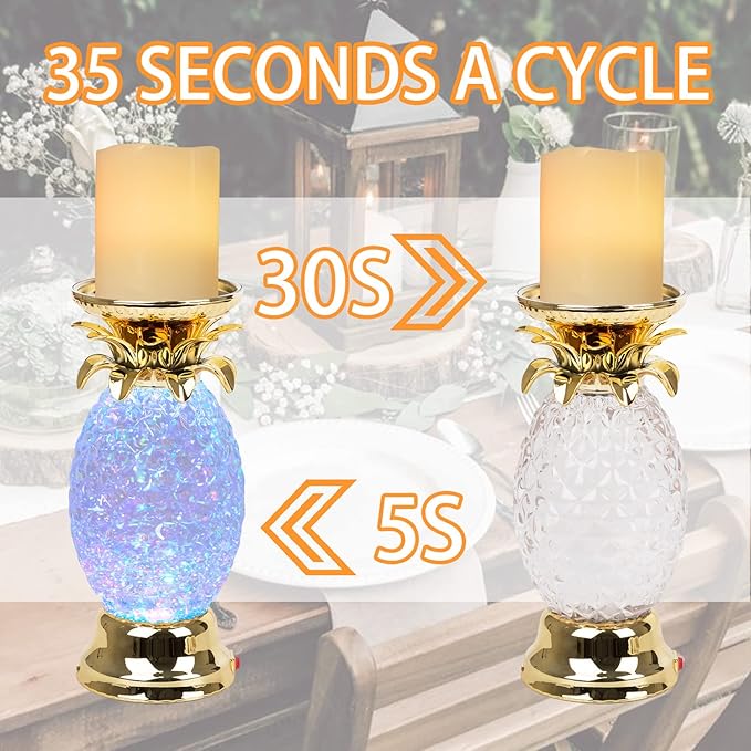 YAKii 9.5" Pineapple LED Color Changing Shine Lamp, Swirling Water Waves Lamp - Image 3