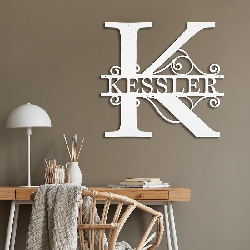 Custom Metal Name Sign | Metal Wall Art | Split Letter Monogram Decor | Family - Image 5
