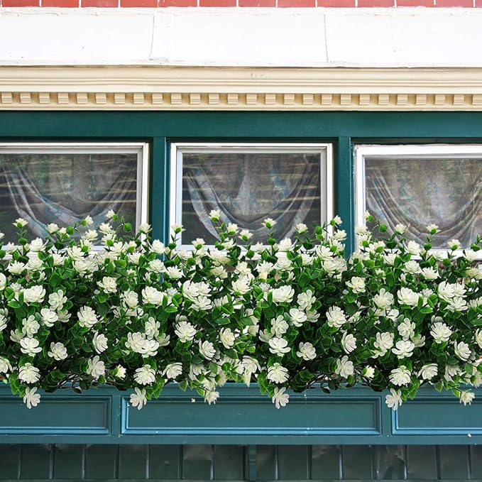10 Bundles Artificial Fake Flowers, Faux Outdoor Plastic Plants UV Resistant - Image 5