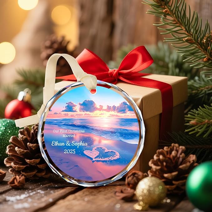 Our First Christmas Married Ornament 2025, Personalized Christmas - Image 6