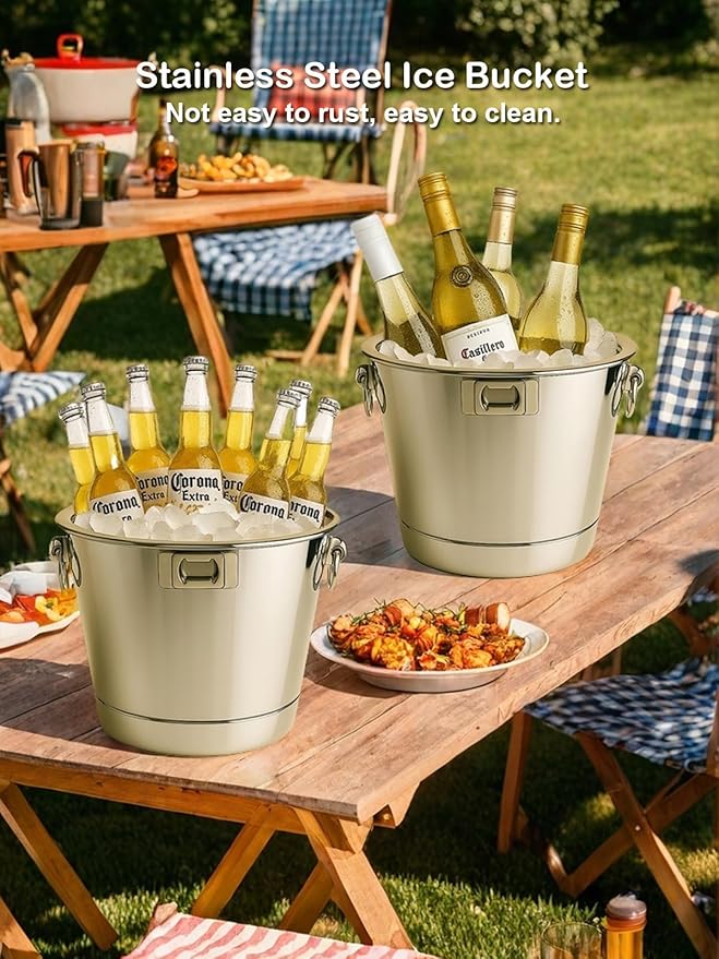 Silver 6L/6.34 Quart Ice Bucket 2Pack - Image 5