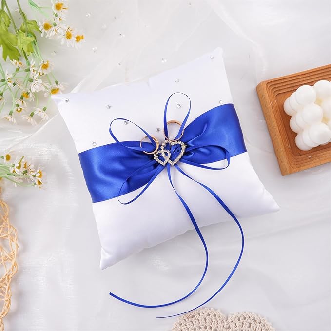 QIRMIZI Ring Pillow, Pearls Ring Cushion, Ring Bearer, Ring Holder - Image 3