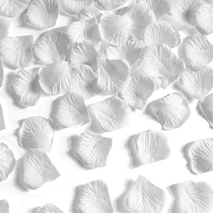1000 Pcs White Rose Petals Artificial Silk Flower Petals Romantic Decorations - Image 8