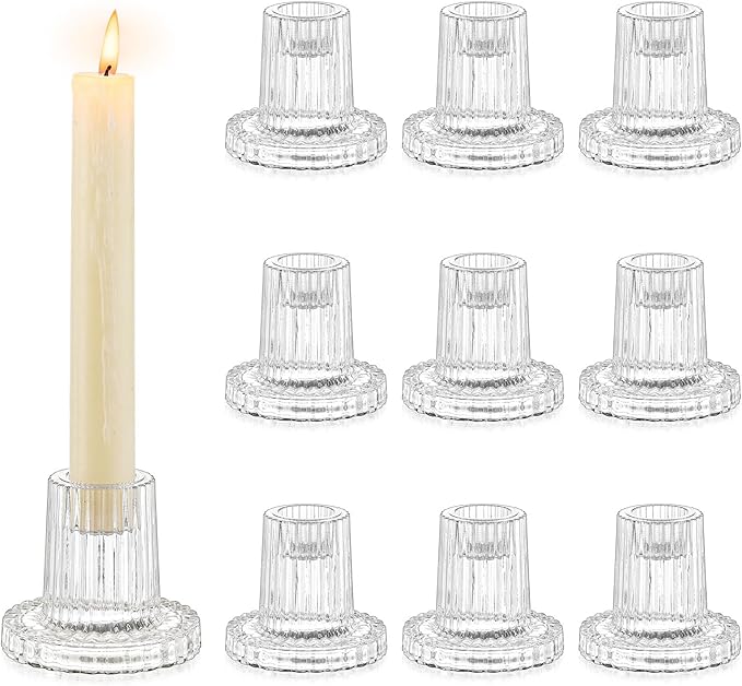 Romadedi Glass Candle Holder for Candlestick by ROMADEDI