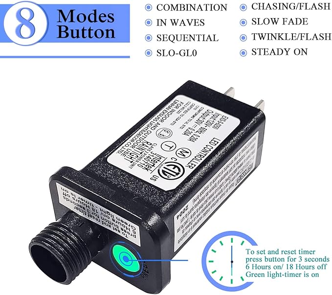 JMEXSUSS 250 LED Blue String Lights Indoor, 91.5ft Connectable Christmas Lights - Image 8