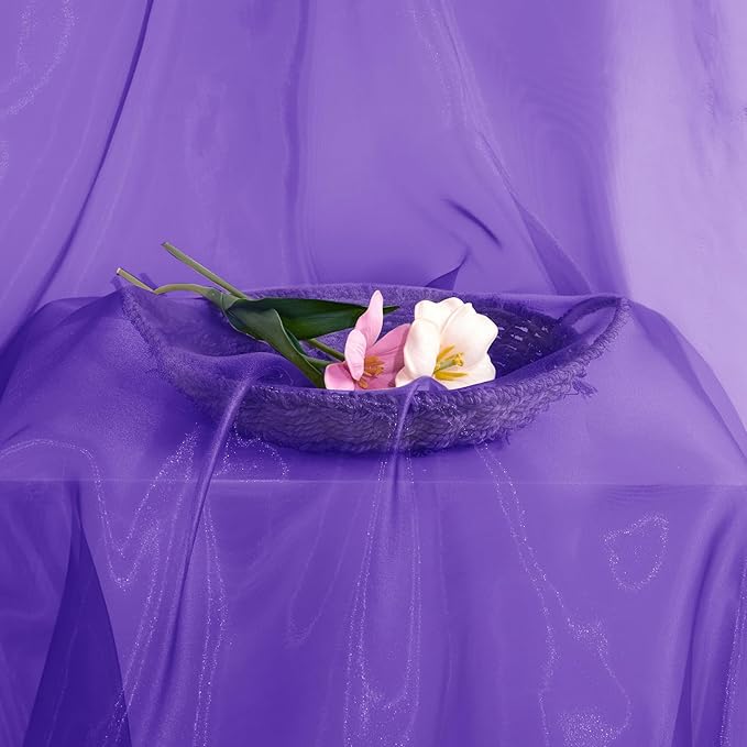 P Pothuiny Sheer Organza Fabric by The Yard, 3 Yards x 60 Inch Wide Bridal - Image 7