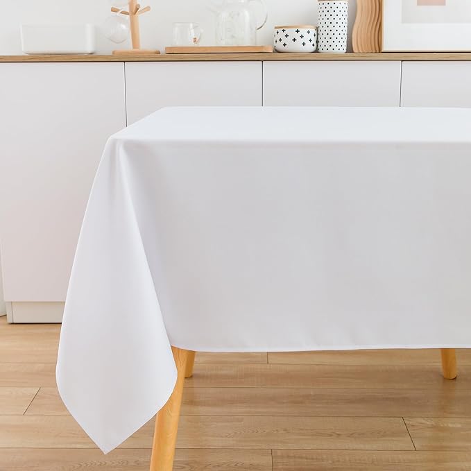 2 Pack Square Table Cloth 70X70 Inch White Washable Fabric Tablecloth Polyester - Image 8