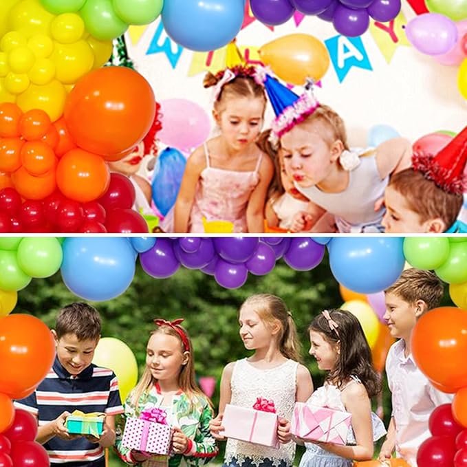 KAWKALSH Rainbow Balloon Arch Kit 111Pcs 18 12 5 Inch Latex Colorful Party - Image 6