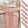 Asee'm 6PCS Table Runner Cheesecloth 10FT Dusty Pink Boho Gauze Fabric Rustic by Aseem
