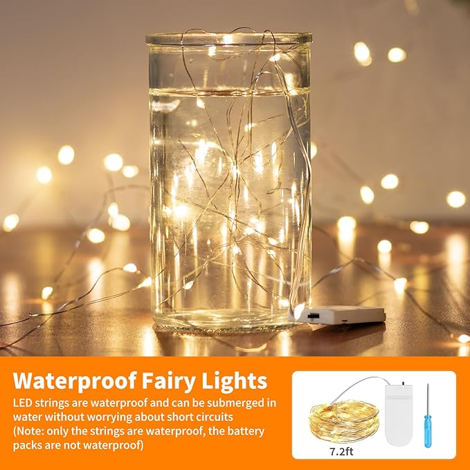 TingMiao 6 Pack Fairy Lights Battery Operated 7.2 ft 20 LED Mini String Lights - Image 5