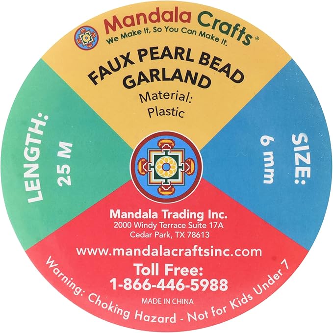 Mandala Crafts 6mm Faux Dark Gold Pearl Beads Roll - Image 3