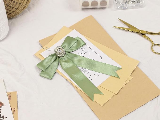 Sage Green Satin Ribbon 1 inch X Continuous 100 Yards, Single Face Polyester - Image 7