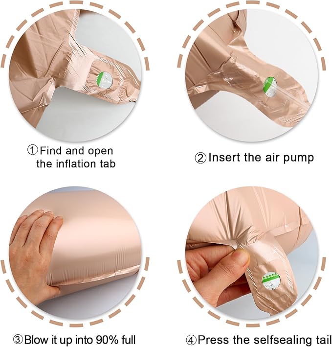 40 Inch Light Brown 3 Large Number Balloon, 3 13 23 30 33 36 Light Brown - Image 3